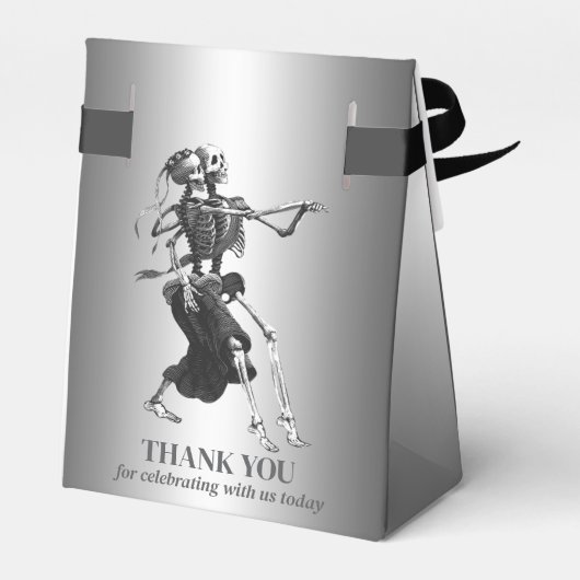 Elegante gotische Halloween bruiloft gunstbox Bedankdoosjes (Achterkant)