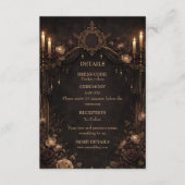 Elegante gotische halloween bruiloft informatiekaartje (Voorkant)