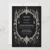 Elegante Gotische Halloween Bruiloft Kaart (Voorkant)