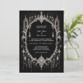 Elegante Gotische Halloween Bruiloft Kaart (Staand voorkant)