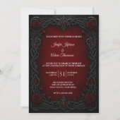 Elegante Gotische Halloween Bruiloft Kaart (Voorkant)