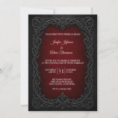 Elegante Gotische Halloween Bruiloft Kaart (Voorkant)