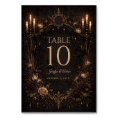 Elegante Gotische Halloween Bruiloft Tafelnummer (Achterkant)