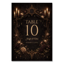 Elegante Gotische Halloween Bruiloft Tafelnummer