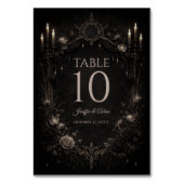 Elegante Gotische Halloween Bruiloft Tafelnummer (Achterkant)