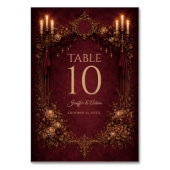 Elegante Gotische Halloween Bruiloft Tafelnummer (Achterkant)