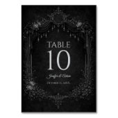 Elegante Gotische Halloween Bruiloft Tafelnummer (Achterkant)