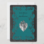 Elegante gotische halloween bruiloft uitnodiging (Achterkant)