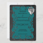 Elegante gotische halloween bruiloft uitnodiging (Voorkant)
