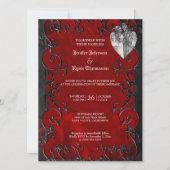 Elegante gotische halloween bruiloft uitnodiging (Voorkant)