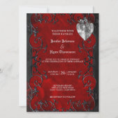 Elegante gotische halloween bruiloftsinvitaties kaart (Voorkant)