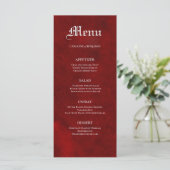 Elegante gotische halloween bruiloftsmenu menu (Staand voorkant)