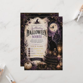Elegante Gotische Halloween-feestuitnodiging Kaart