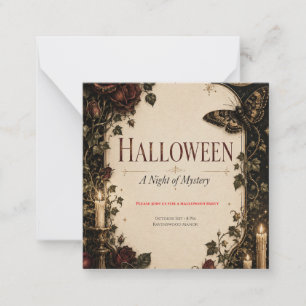 Elegante Gotische Halloween-feestviering Notitiekaartje