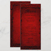 Elegante gotische halloween huwelijksmenu menu (Voorkant / Achterkant)