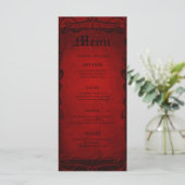 Elegante gotische halloween huwelijksmenu menu (Staand voorkant)