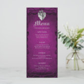 Elegante gotische halloween huwelijksmenu menu (Staand voorkant)