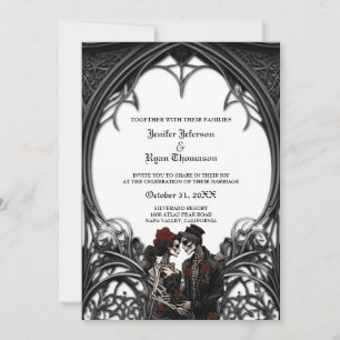 Elegante gotische halloween-huwelijksuitnodiging kaart