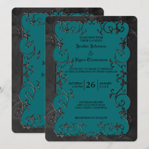 Elegante gotische halloween huwelijksuitnodiging kaart