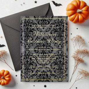 Elegante Gotische Halloween-kostuumfeest  Folie Uitnodiging