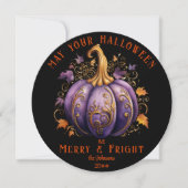 Elegante Gotische Halloween Merry Fright Familie F Feestdagenkaart (Voorkant)