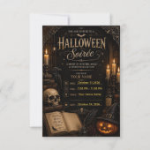 🕯️ Elegante Gotische Halloween Soiree Uitnodiging (Voorkant)