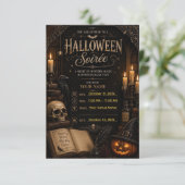🕯️ Elegante Gotische Halloween Soiree Uitnodiging (Staand voorkant)