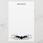 Elegante Gotische Halloween vleermuis en wervelt w Briefpapier (Voorkant)
