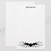 Elegante Gotische Halloween vleermuis en wervelt w Briefpapier (Voorkant / Achterkant)
