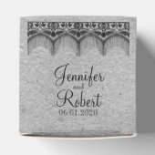 Elegante Gotische Kant Posh Bruiloft Favor Box Bedankdoosjes (Bovenkant)
