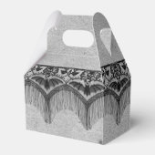 Elegante Gotische Kant Posh Bruiloft Favor Box Bedankdoosjes (Achterkant)