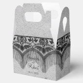 Elegante Gotische Kant Posh Bruiloft Favor Box Bedankdoosjes (Geopend)