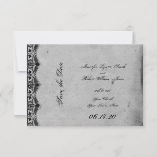 Elegante Gotische Kant Posh Bruiloft Save the Date