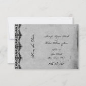 Elegante Gotische Kant Posh Bruiloft Save the Date (Voorkant)