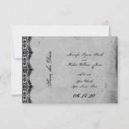 Elegante Gotische Kant Posh Bruiloft Save the Date