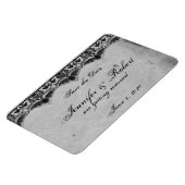 Elegante Gotische Kant Posh Bruiloft Save the Date Magneet (Linkerzijde)