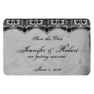 Elegante Gotische Kant Posh Bruiloft Save the Date Magneet