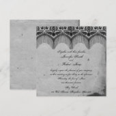 Elegante Gotische Kant Posh Bruiloft uitnodiging (Voorkant / Achterkant)