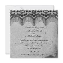 Elegante Gotische Kant Posh Bruiloft uitnodiging