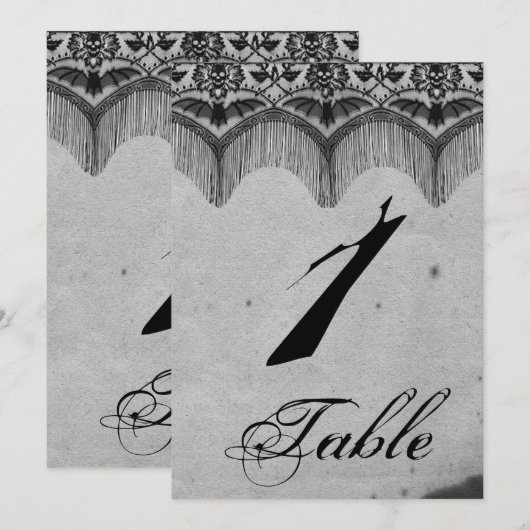 Elegante Gotische Kant Poshe Tafelkaart voor de Br Kaart (Voorkant / Achterkant)