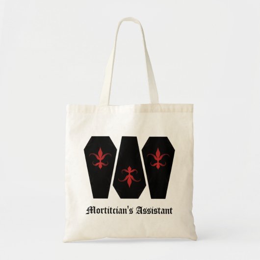 Elegante gotische kist Mortician's Assistant schat Tote Bag (Voorkant)