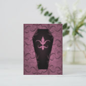 Elegante gotische kist paarse mauve Halloween Briefkaart (Staand voorkant)