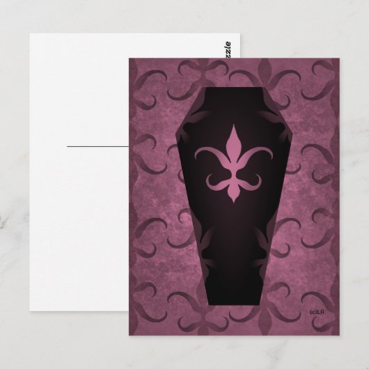 Elegante gotische kist paarse mauve Halloween Briefkaart (Voorkant / Achterkant)