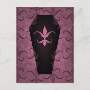 Elegante gotische kist paarse mauve Halloween Briefkaart