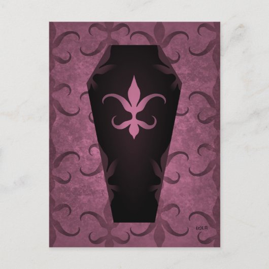 Elegante gotische kist paarse mauve Halloween Briefkaart (Voorkant)