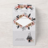 Elegante Gotische Koningin Spiegel Bruiloft All In One Uitnodiging (Buitenkant)