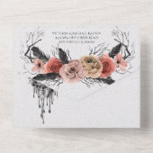 Elegante Gotische Koningin Spiegel Huwelijk All In One Uitnodiging (Achterkant)