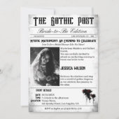 Elegante Gotische Krant Foto Vrijgezellenfeest Kaart (Voorkant)