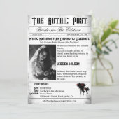 Elegante Gotische Krant Foto Vrijgezellenfeest Kaart (Staand voorkant)