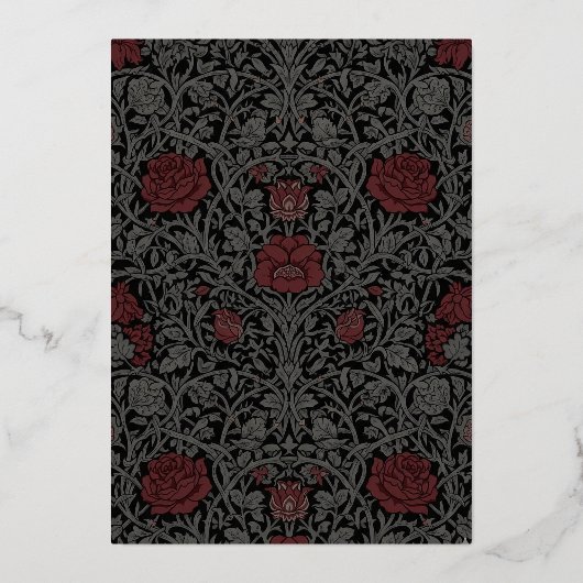 Elegante  gotische Moody Botanische bruiloft Folie Uitnodiging (Achterkant)